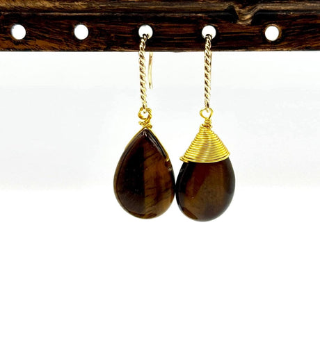 Tigerøje Dråber – Sideboret (14x19mm) - Uniq Perler - 114208