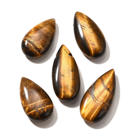 Tiger Eye Drops – Side Drilled (14x28mm) - Uniq Perler - 114209