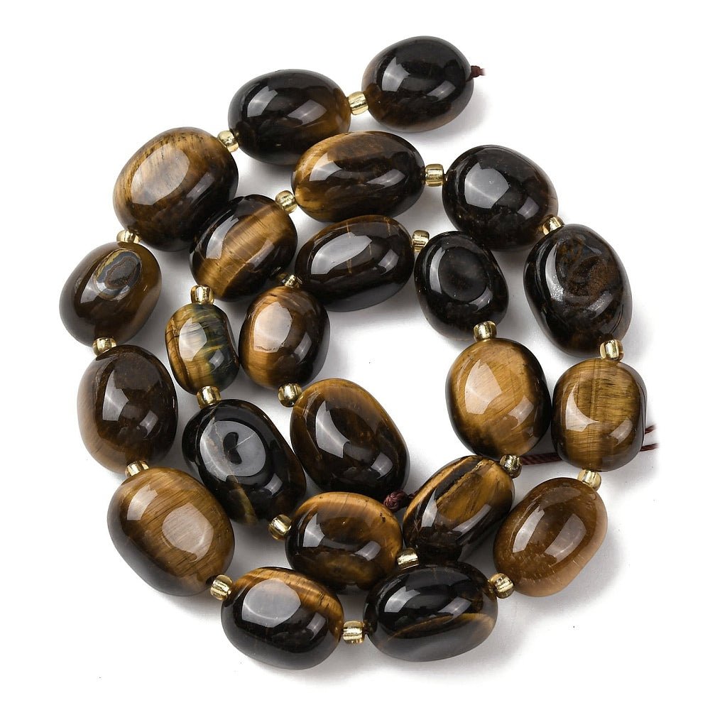 Tigerøje Nuggets – Tumble (12–20mm) - Uniq Perler - 117553