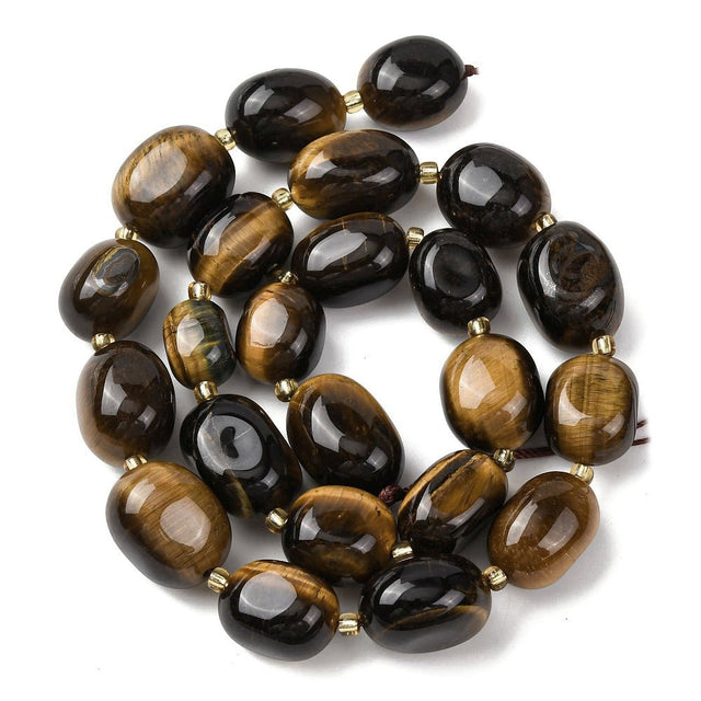 Tigerøje Nuggets – Tumble (12–20mm) - Uniq Perler - 117553