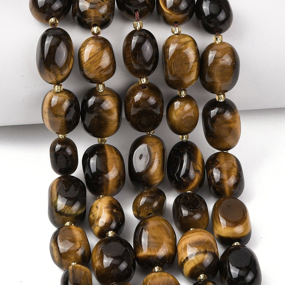 Tigerøje Nuggets – Tumble (12–20mm) - Uniq Perler - 117553