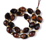 Tigerøje Perler – Facetterede Ovale (8~9x6~8mm) - Uniq Perler - 