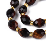 Tigerøje Perler – Facetterede Ovale (8~9x6~8mm) - Uniq Perler - 