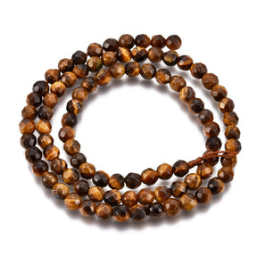 Tigerauge Perlen – Facettierte Runde, Grade A (4mm) - Uniq Perler - 