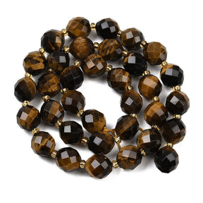 Tiger Eye Beads – Faceted Oval (9x10mm) - Uniq Perler - 399284