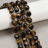 Tigerøje Perler – Facetteret Oval (9x10mm) - Uniq Perler - 399284