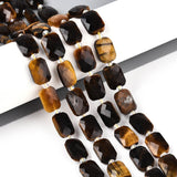 Tigerøje Perler – Rektangulær & Facetteret (12x8mm) - Uniq Perler - 115661