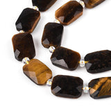 Tigerøje Perler – Rektangulær & Facetteret (12x8mm) - Uniq Perler - 115661