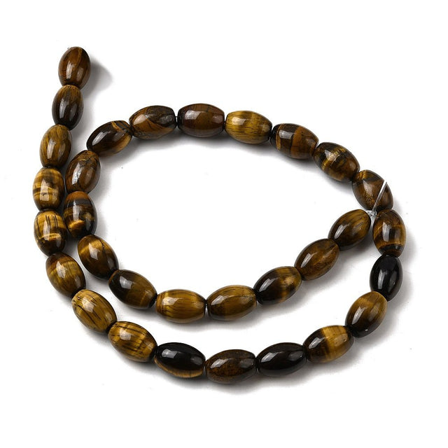 Tigerøye Perler – Risformede AB (12x8,5mm) - Uniq Perler - 117280