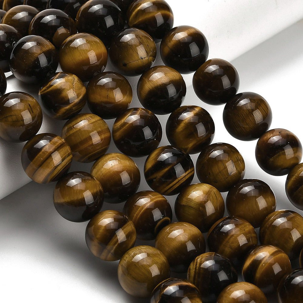 Tigerøje Perler – Runde (12mm) Grade A - Uniq Perler - 
