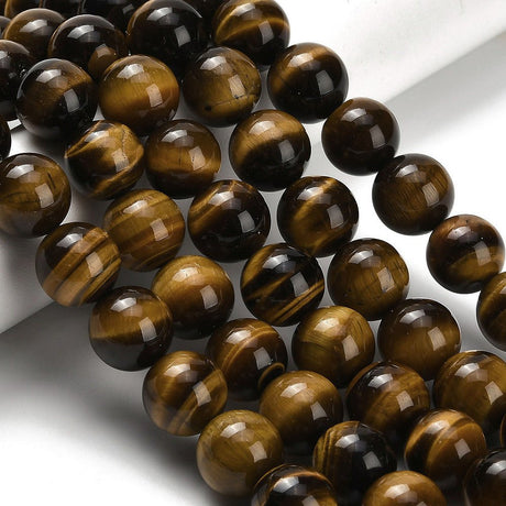 Tigerøje Perler – Runde (12mm) Grade A - Uniq Perler - 