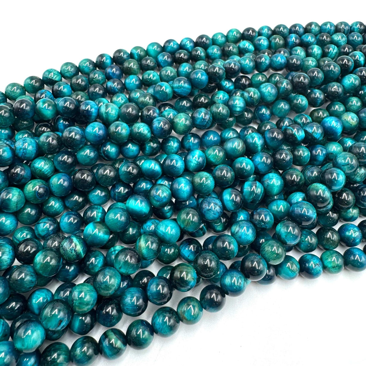 Tigerøje Sten – Blå, Rund (10mm) - Uniq Perler - 101210