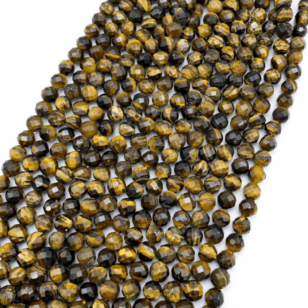 Tigerøje Sten – Brun Facetteret (8mm) - Uniq Perler - 116719