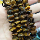 Tigerøje Sten – Facetteret, Kantet Nuggets (6x11mm) - Uniq Perler - 86578