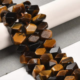 Tigerøje Sten – Facetteret, Kantet Nuggets (8x11mm) - Uniq Perler - 112919