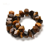 Tigerøje Sten – Facetteret, Kantet Nuggets (8x11mm) - Uniq Perler - 112919