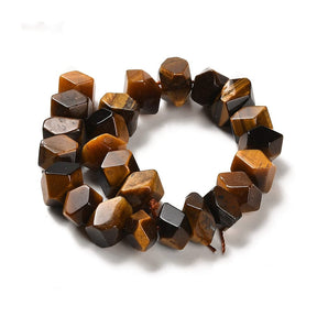 Tiger Eye Stone – Faceted, Edged Nuggets (8x11mm) - Uniq Perler - 112919