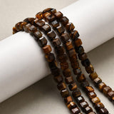 Tigerøje Sten – Facetteret, Kube (5x5x5mm) - Uniq Perler - 177992