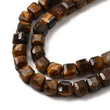 Tigerøje Sten – Facetteret, Kube (5x5x5mm) - Uniq Perler - 177992