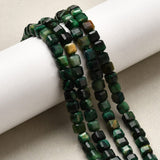 Tigerøje Sten – Facetteret, Kube, Grøn (5x5x5mm) - Uniq Perler - 115416