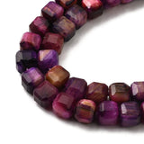 Tigerøje Sten – Facetteret, Kube, Pink (5x5x5mm) - Uniq Perler - 115417