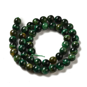 Tigerauge Stein – Grün, Rund (8mm) - Uniq Perler - 115765