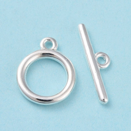 Toggle Lås – Langtidsholdbar 925 Sterling Sølvbelagt Messing (12x10x1,5mm) - Uniq Perler - 126156