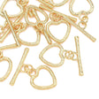 Toggle Lås med Hjerte – 18K Guldbelagt Messing (16,5x14,5mm) - Uniq Perler - 122180