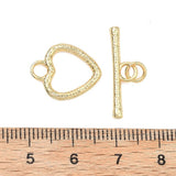 Toggle Lås med Hjerte – 18K Guldbelagt Messing (16,5x14,5mm) - Uniq Perler - 122180