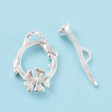 Toggle Lås - Blomsterformet, Langtidsholdbar Sterling Sølv Belagt (17x12mm) - Uniq Perler - 