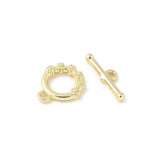 Toggle Lås Med Blomster - Forgyldt (14x11,5mm) - Uniq Perler - 115410