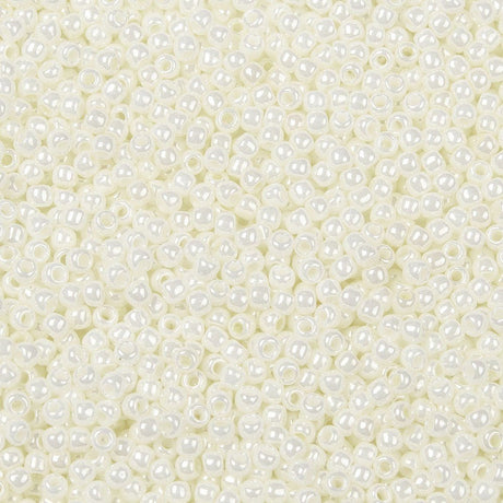 TOHO Seed Beads Perler – 122, Opaque Luster Navajo White (11/0, 10 g) - Uniq Perler - 124645