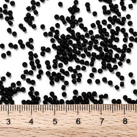 TOHO Seed Beads – Opaque Frost Jet, Round 11/0 (2.2mm)