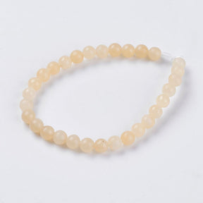 Topaz Jade Beads on String – Yellow (6mm) - Uniq Perler - 