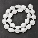 Topaz Jade Dråber, Hvid, 12x16mm - Uniq Perler - 114210