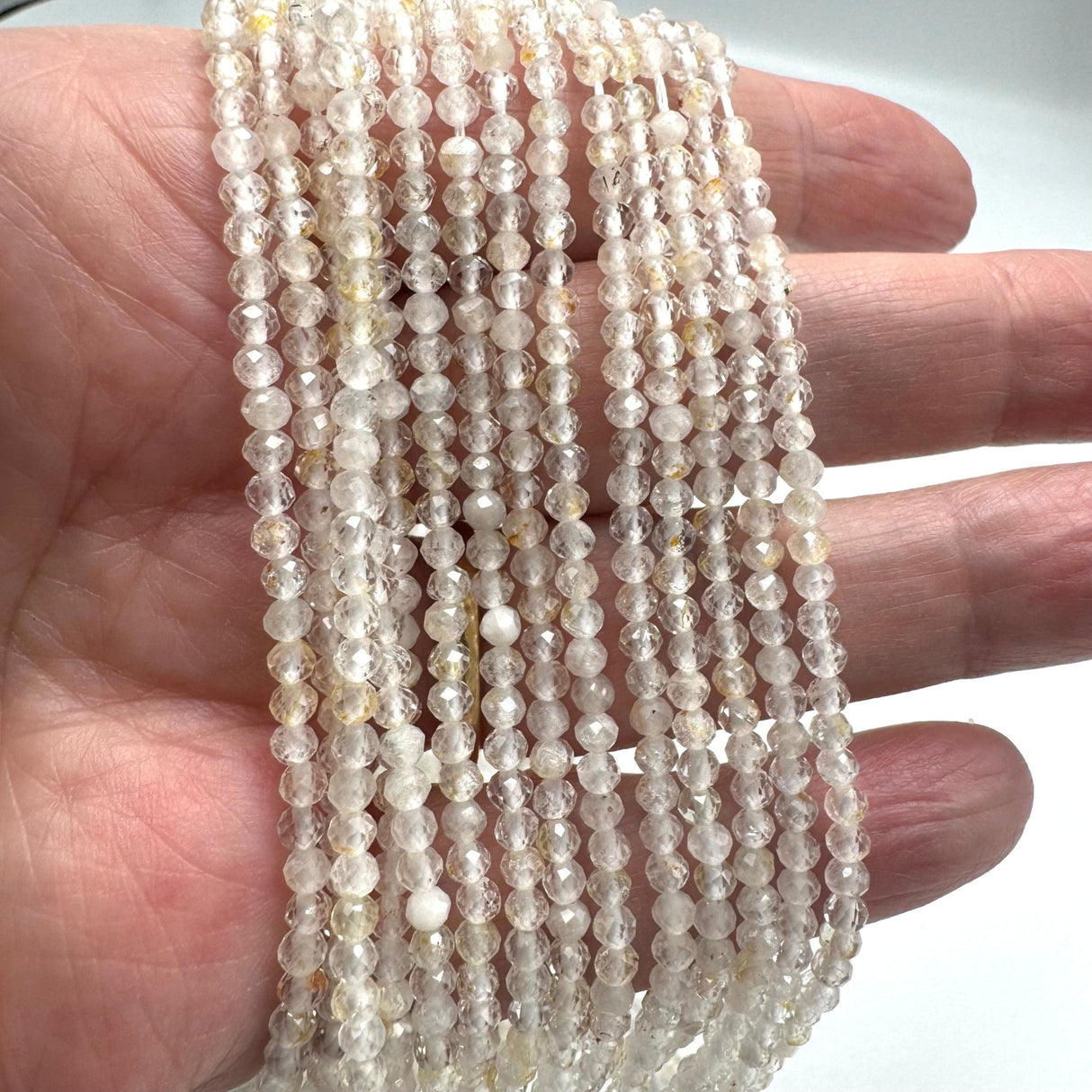 Topaz Perler – Klar, Facetteret Rondel (3mm) - Uniq Perler - 114318