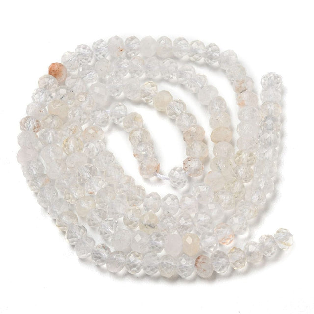 Topaz Perler – Klar, Facetteret Rondel (3mm) - Uniq Perler - 114318