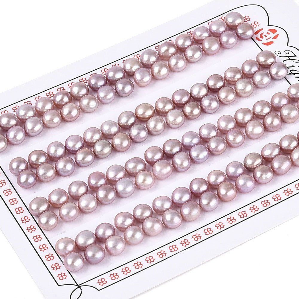 Oben gebohrte Süßwasserperlen - Flache Rückseite (5 - 6mm), 2 Stück - Uniq Perler - 