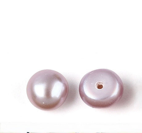 Oben gebohrte Süßwasserperlen - Flache Rückseite (5 - 6mm), 2 Stück - Uniq Perler - 