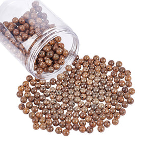 Wood Beads – Round, Coconut Brown (8mm) Approx. 700 pcs - Uniq Perler - 