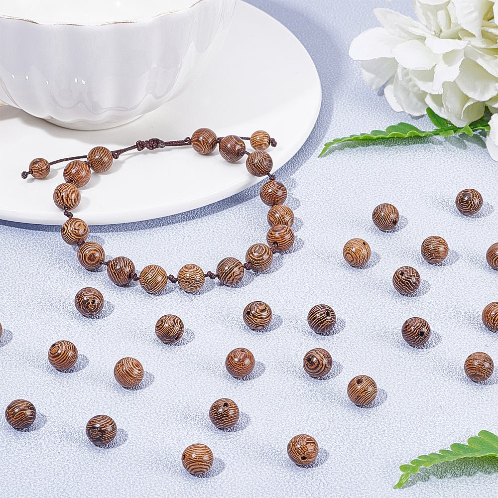 Træ Perler – Runde, Kokosbrun (8mm) Ca. 700 stk - Uniq Perler - 