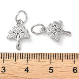 Træ Vedhæng Med Zirkonia – Platinbelagt Messing (14x10x2mm) - Uniq Perler - 120964