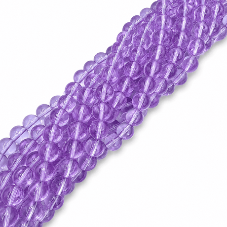 Transparente Glasperler – Lilla, Runde (10mm) - Uniq Perler - 123593