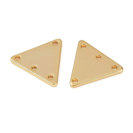 Trekantet Mellemled – 18K Langtidsholdbar Forgyldt (13x11,5mm) 4 Stk - Uniq Perler - 115263