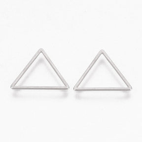 Triangular Connector/Pendant, Steel, (16x18mm, 6 pcs) - Uniq Perler - 111788