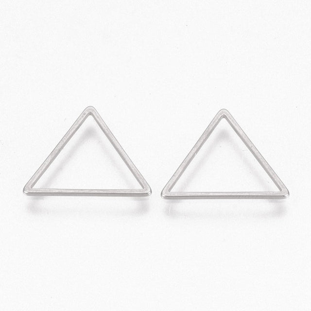 Trekantet Mellemled/Vedhæng, Stål, (16x18mm, 6 stk) - Uniq Perler - 111788