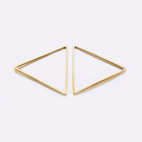Trekants Mellemled Eller Vedhæng, 18K Forgyldt Messing, 17x20mm,(6 stk) - Uniq Perler - 600848
