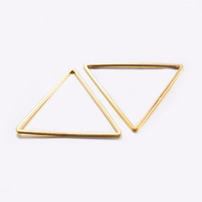 Triangle Connector or Pendant, 18K Gold-plated Brass, 17x20mm, (6 pcs) - Uniq Perler - 600848