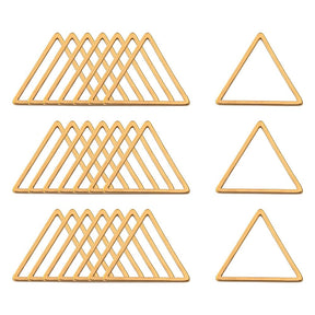 Triangle Connector/Pendant, Gold-plated Steel, (16x18mm, 6 pcs) - Uniq Perler - 111787