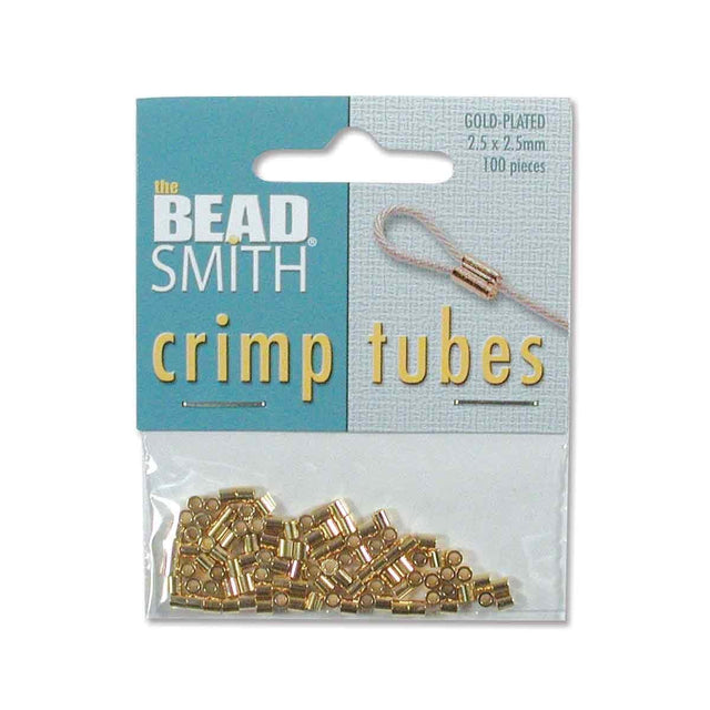 Tube Klemmeperler - 18K Forgyldt Messing (2.5x2,5mm, ca. 100 stk) - Uniq Perler - 126489